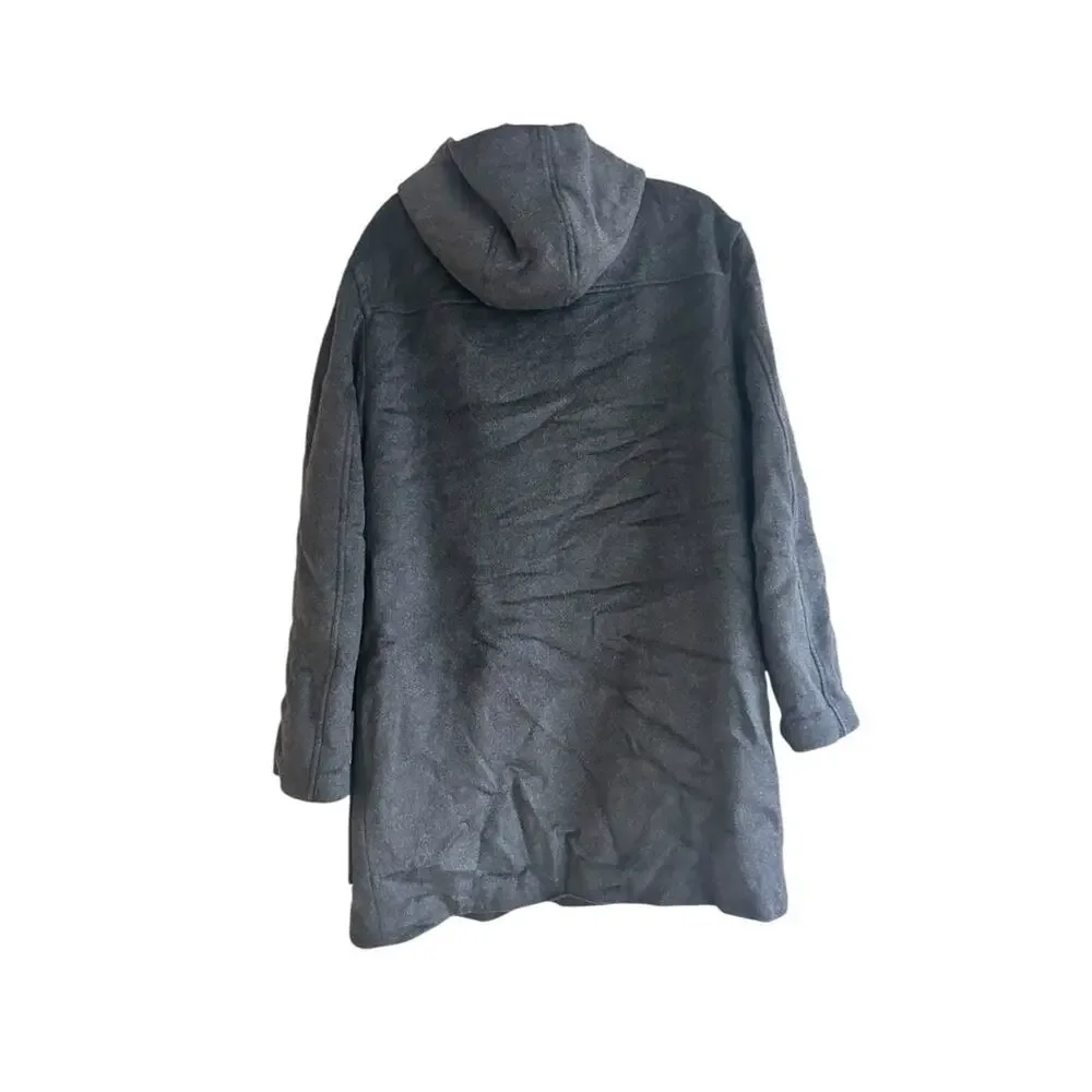 French Connection Wool Blend Charcoal Gray Longline Mid Length Winter Jacket